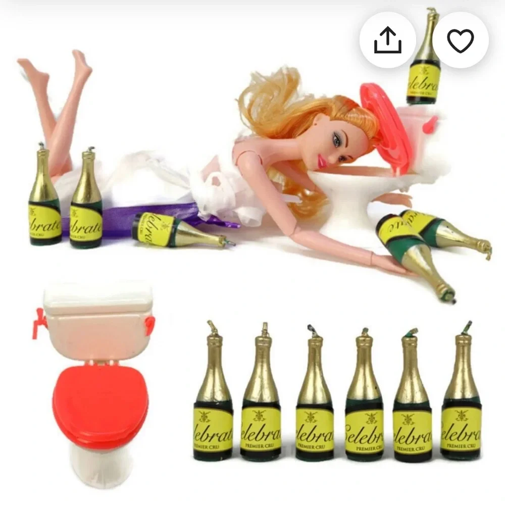 Drunk Doll Cake Topper - Decoration Kit